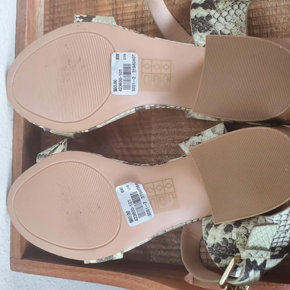 NWT Addition-Elle Sandals Faux Snake Skin Sling Back Size 8W - Picture 5 of 8